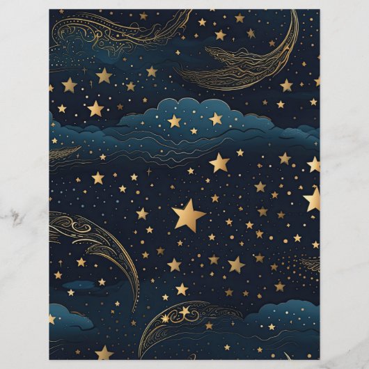 Budget Celestial Crescent Moon Gouden Bruiloft Flyer (Achterkant)