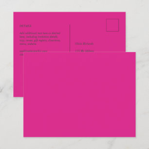 BUDGET CERISE ROZE MODERNE TROUWSTIJL BRIEFKAART