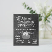 BUDGET Chalkboard BBQ Graduparty Invitation (Staand voorkant)