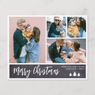 Budget Chalkboard Collage Snowy Kerstfeestdag Flyer