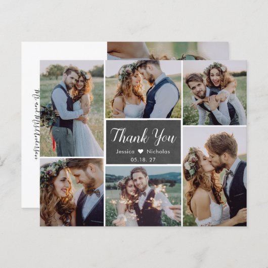 Budget Chalkboard Collage Weddenschap Hartelijk da (Voorkant / Achterkant)