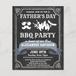 BUDGET Chalkboard Vaderdag BBQ Party nodigt uit Flyer