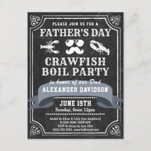 BUDGET Chalkboard Vaderdag Crawfish Innodiging Briefkaart