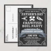 BUDGET Chalkboard Vaderdag Crawfish Innodiging Briefkaart (Voorkant / Achterkant)