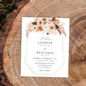 Budget Champagne BeigeOrange Rustic Floral Wedding Flyer