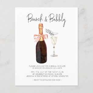 Budget Champagne Brunch & Bubbly Bruiloft Flyer