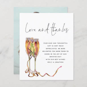 Budget Champagne Script Photo Weddenschap Bedankt