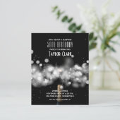 Budget Champagne Sparkle 50th Birthday Invitations (Staand voorkant)