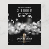 Budget Champagne Sparkle 50th Birthday Invitations (Voorkant)