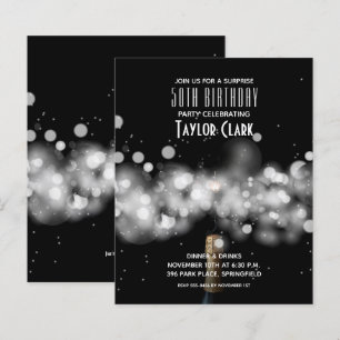 Budget Champagne Sparkle 50th Birthday Invitations