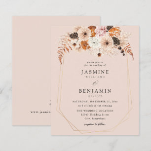 Budget ChampagneBeigeOranjeRurale Bloemen Bruiloft