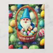 Budget Charmant Gnome & Basket Easter Egg Hunt Flyer (Voorkant)
