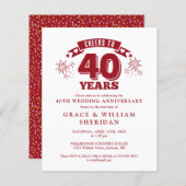 Budget Cheers to Ruby 40th Jubileum Uitnodigen (Voorkant / Achterkant)