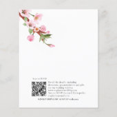 Budget Cherry Blossom Blue Bird QR Wedding Invite (Achterkant)