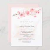 Budget Cherry Blossom Celebration of Life Invite (Voorkant / Achterkant)