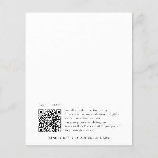 Budget Cherry Blossom Evening Party QR Code Invite (Achterkant)
