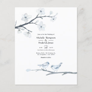 Budget Cherry Blossom Wedding Uitnodiging Flyer
