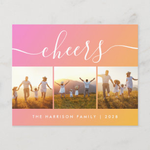 Budget Ches Oranje Roze Photo Holiday Card