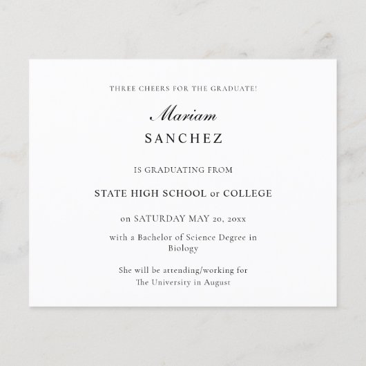 Budget Chic 2 Multi Foto Afstuderen Aankondiging (Achterkant)