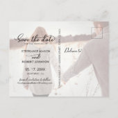 Budget Chic 5 Fotocollage Bruiloft Save the Date Aankondigingskaart (Achterkant)