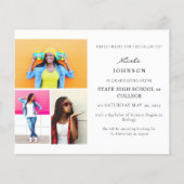 Budget Chic 5 Multi Foto Afstuderen Aankondiging Flyer (Achterkant)