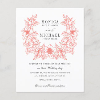 BUDGET Chic CORAL Magnolia Wreath Weddenschap