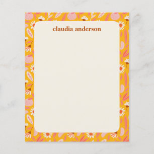 Budget Chic Fleuri Jaune Papier à Papier Personnal