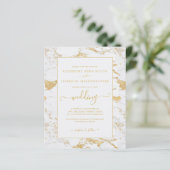 Budget Chic Gold Foil Marble Wedding Uitnodiging (Staand voorkant)