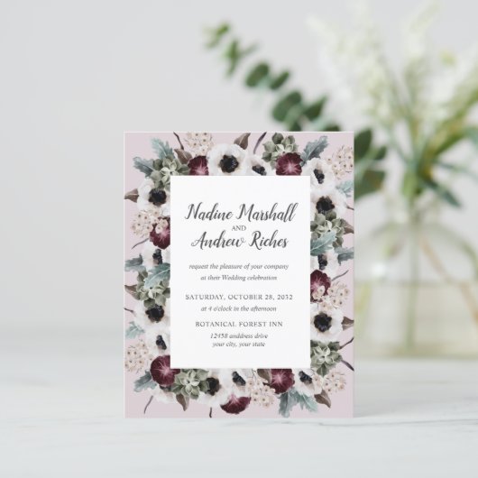 Budget Chic Plum Ivory Sage roze lijst Weddenschap (Staand voorkant)