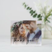 BUDGET Chic Script Weduwfoto Hartelijk dank (Staand voorkant)