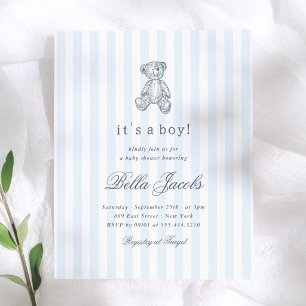 Budget Chic Vintage Teddybeer Jongens Baby Shower