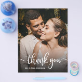 Budget Chic Whimsical Script Weddenschap Bedankt Flyer (Enkel)