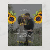 Budget chique bloemenfoto bruiloft uitnodiging FLY Flyer (Voorkant)