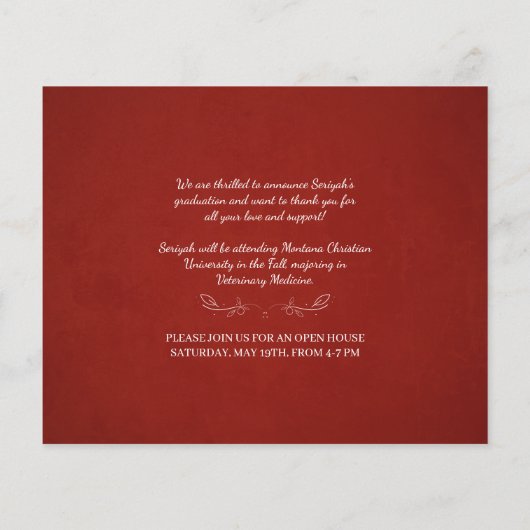 Budget Christelijk Afstuderen Bijbel Verse Red (Achterkant)