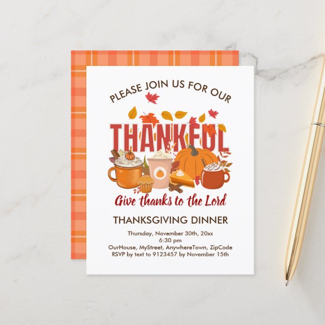 Budget Christelijk Plaid DANKBARE Thanksgiving (Voorkant / Achterkant in situ)