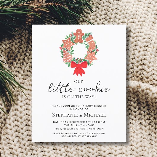 Budget Christmas Holiday Baby shower Invitation