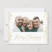 Budget Christmas Snowflakes Fancy Minimalist Photo (Voorkant)