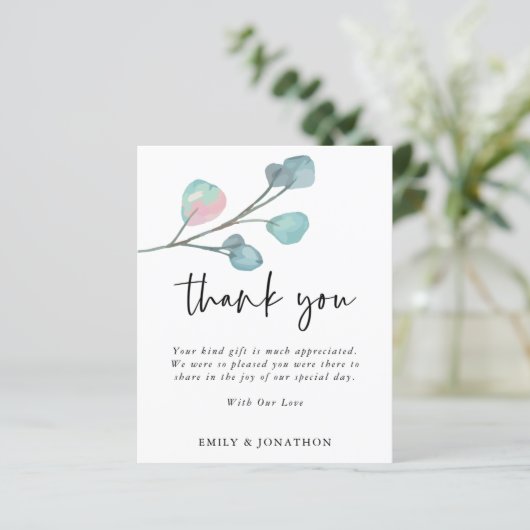 BUDGET Citaat Eucalyptus Weddenschap 3 Foto Bedank (Staand voorkant)