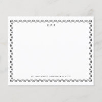 Budget Classic 3 Monogram Wave Border Note Card