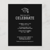 Budget Classic Afstuderen Uitnodiging met Foto (Achterkant)