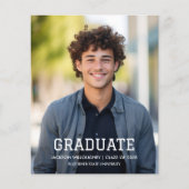 Budget Classic Afstuderen Uitnodiging met Foto (Voorkant)