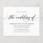 Budget Classic Black & White Wedding Invitation (Voorkant)
