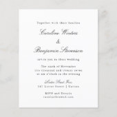 Budget Classic Formal Elegant Wedding Uitnodiging (Voorkant)