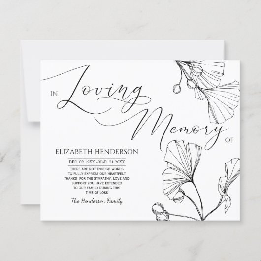 Budget Classic Sympathie Geheugen /Dank u. (Voorkant)