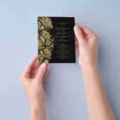 Budget Classic Wedding Program card. Flyer (Hand)