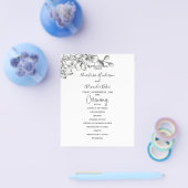 Budget Classic Wedding Program card. Flyer (Enkel)
