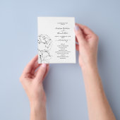Budget Classic Wedding Program card. Flyer (Hand)