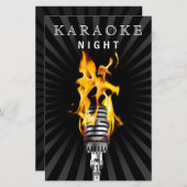 Budget Classy Mic Karaoke Night Party Invitation (Voorkant / Achterkant)