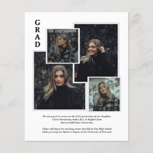 Budget Classy Overlay Fotocollage Afstuderen (Achterkant)