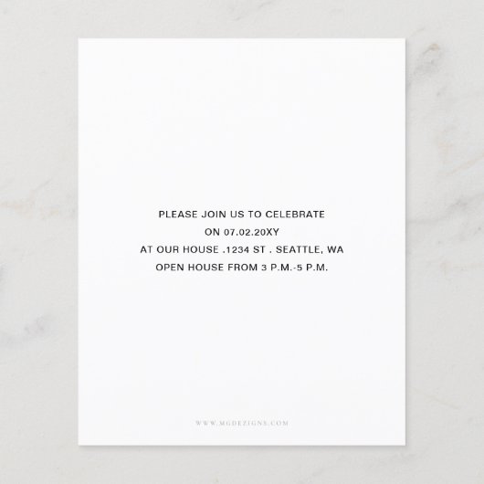 Budget Classy Photo Afstuderen Invitation (Achterkant)